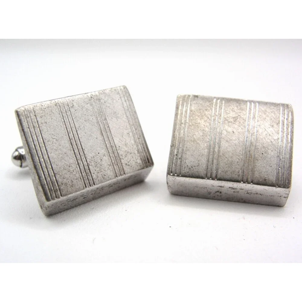 Vintage SIMMONS Signed Sterling Silver Cufflinks Mens Jewelry RF Simmons Co MCM